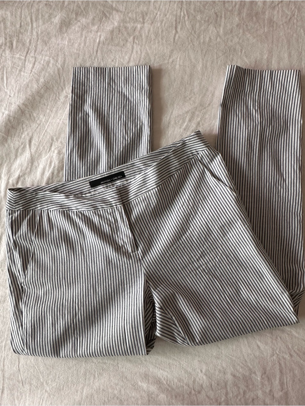 Amanda + Chelsea - Blue and White Striped Pants (size 4)